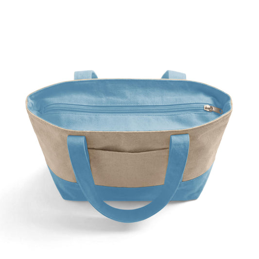 Large Zipper Canvas Shopper