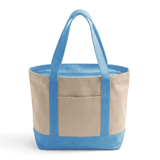 Large Zipper Canvas Shopper